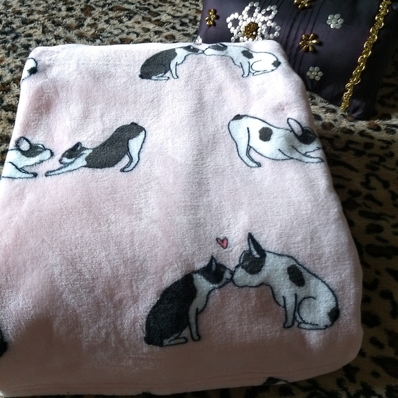 🐾French Bulldog Blanket Plush Throw Pink - Picture 8 of 9